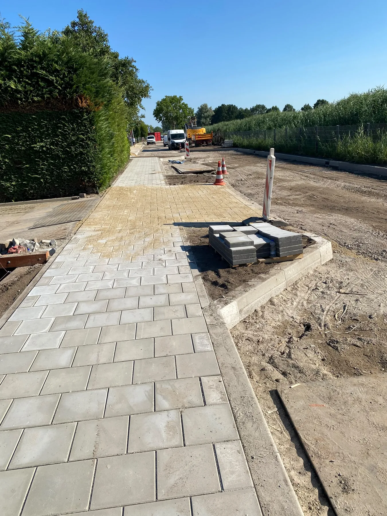Straatwerk in uitvoering